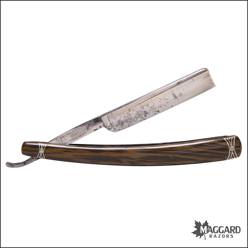 #1024 Vintage Straight Razor - Baumann B. Cincinatti 5/8 - Image 2