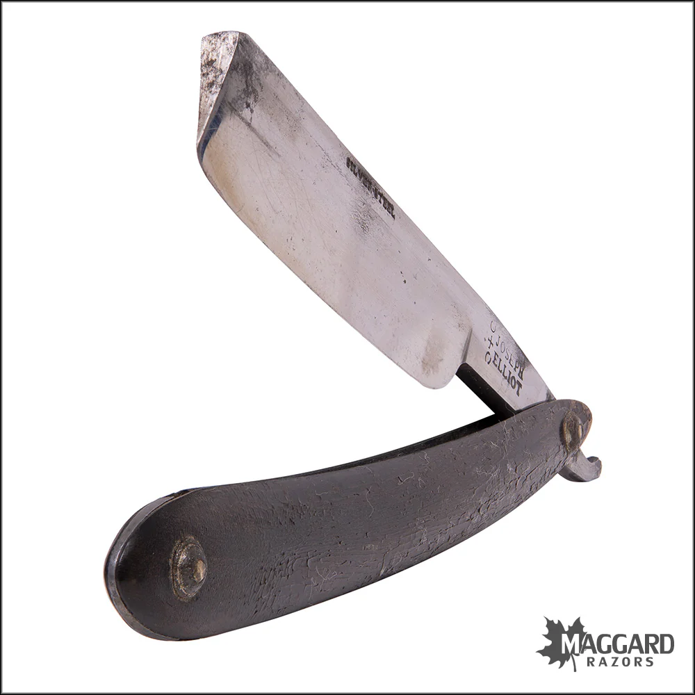#1031 Vintage Straight Razor - Joseph Elliot Silver Steel 13/16 - Image 3