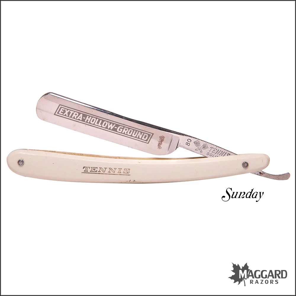 #1056 Vintage Straight Razor 7-Day Set - Tennis Solingen 9/16 - Image 20