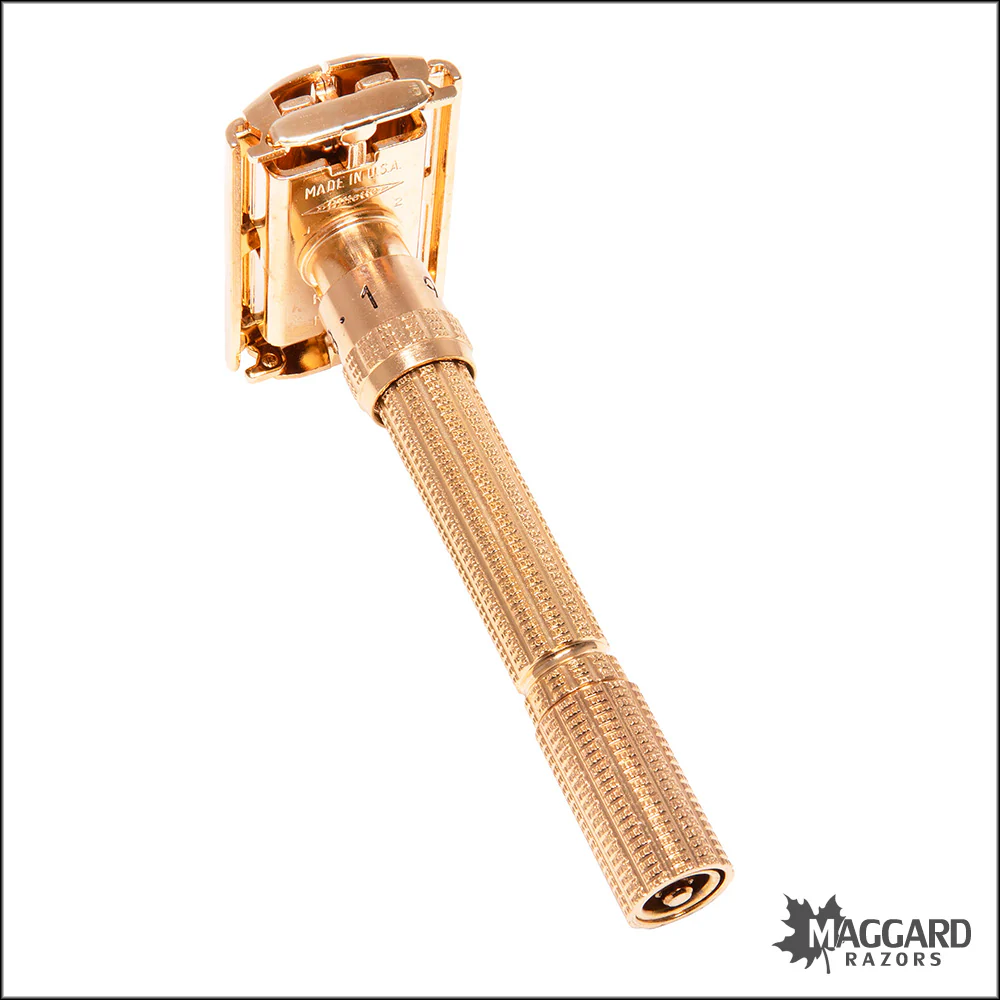#1103 Gillette Gold Aristocrat Adjustable Razor, Cased, 1964 - Image 5