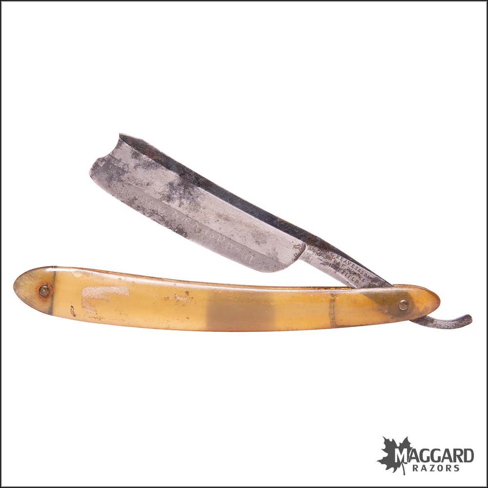 #1114 Vintage Straight Razor - W. Greaves, 13/16+