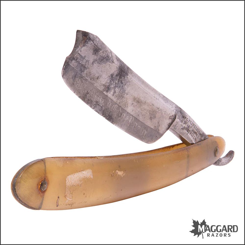 #1114 Vintage Straight Razor - W. Greaves, 13/16+ - Image 5