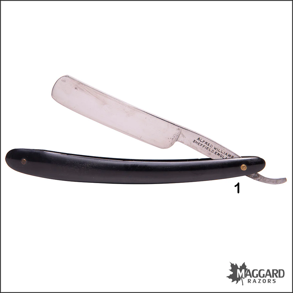 #1122 Vintage set Straight Razors - Afred Williams 5/8, ca. 1900 - Image 2