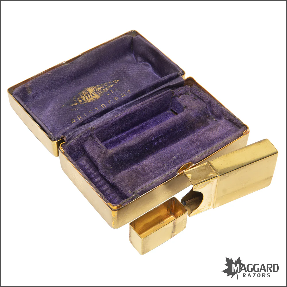#1126 Gillette Gold OC Aristocrat Adjustable Razor, Cased, 1930s - Image 7