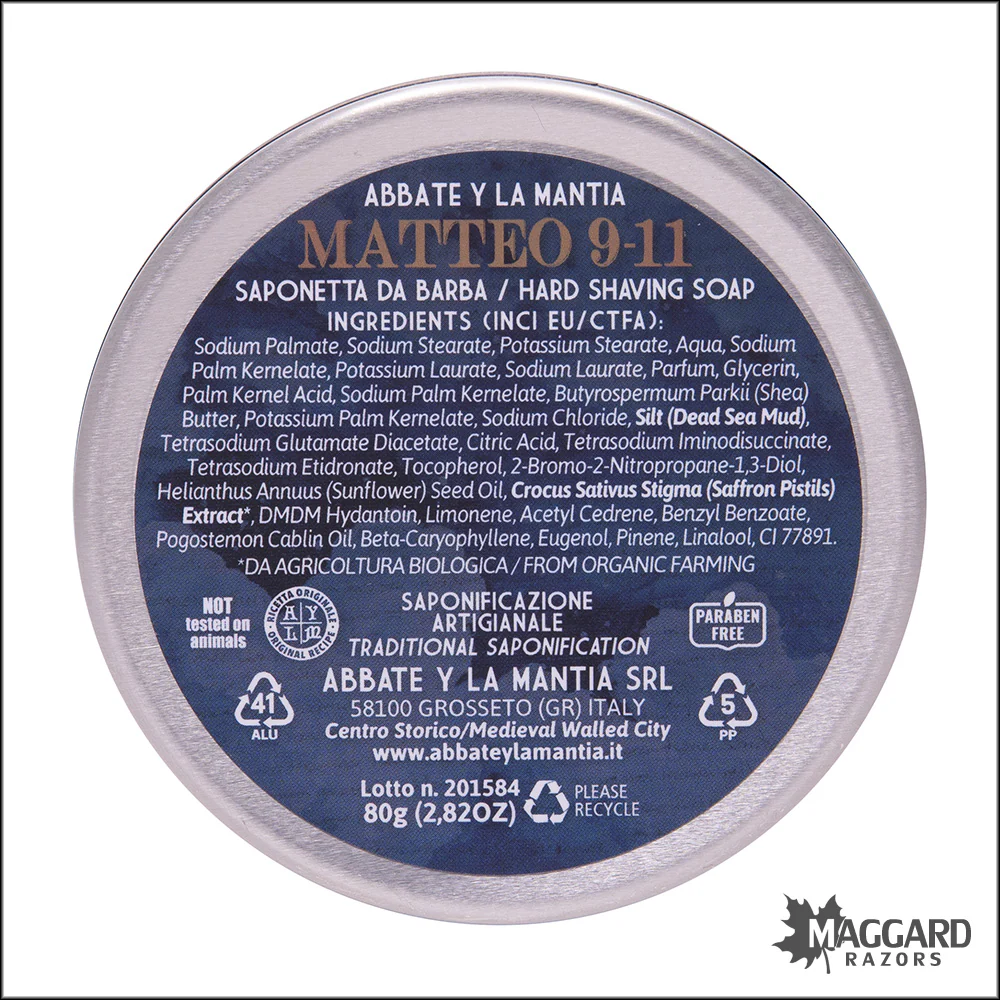 Abbate Y La Mantia Matteo 9-11 Hard Shaving Soap, 80g - Image 3