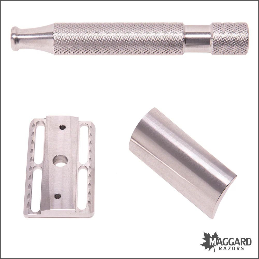 Above the Tie S1 Slant Stainless Steel Closed Comb DE Safety Razor with 90mm Handle, Classic Finish - Image 3