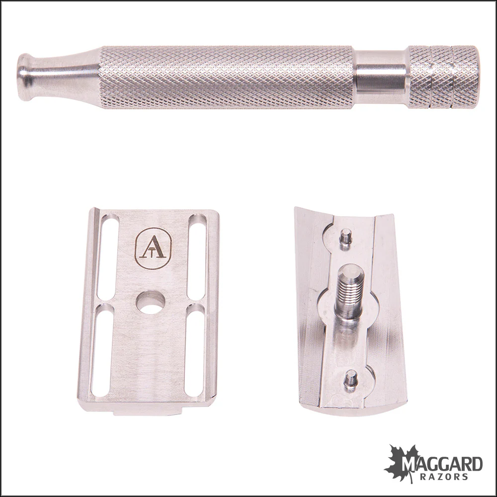 Above the Tie S1 Slant Stainless Steel Closed Comb DE Safety Razor with 90mm Handle, Classic Finish - Image 4