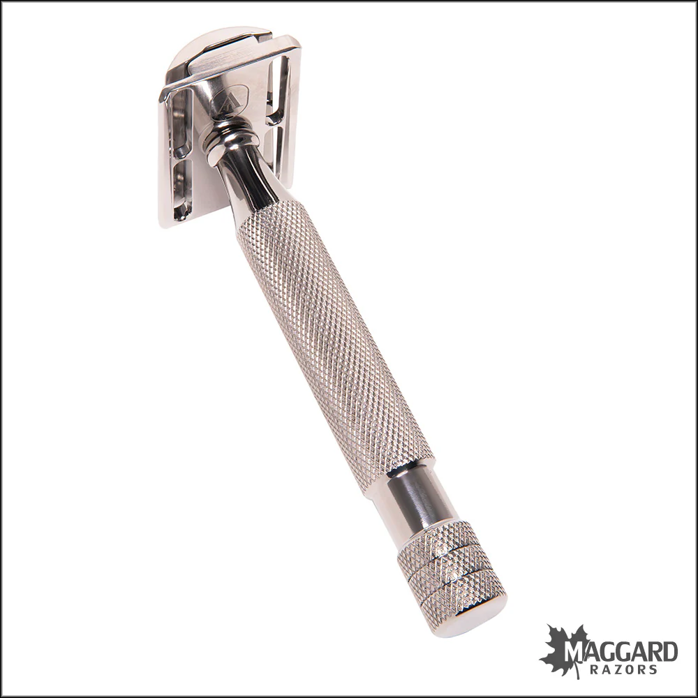 Above the Tie S1 Slant Titanium Closed Comb DE Safety Razor with 90mm Handle, Polished Finish - Image 2