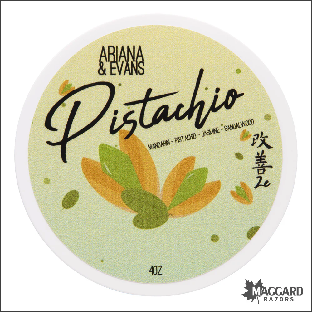 Ariana and Evans Pistachio Artisan Shaving Soap, 4oz - Kaizen 2e Base