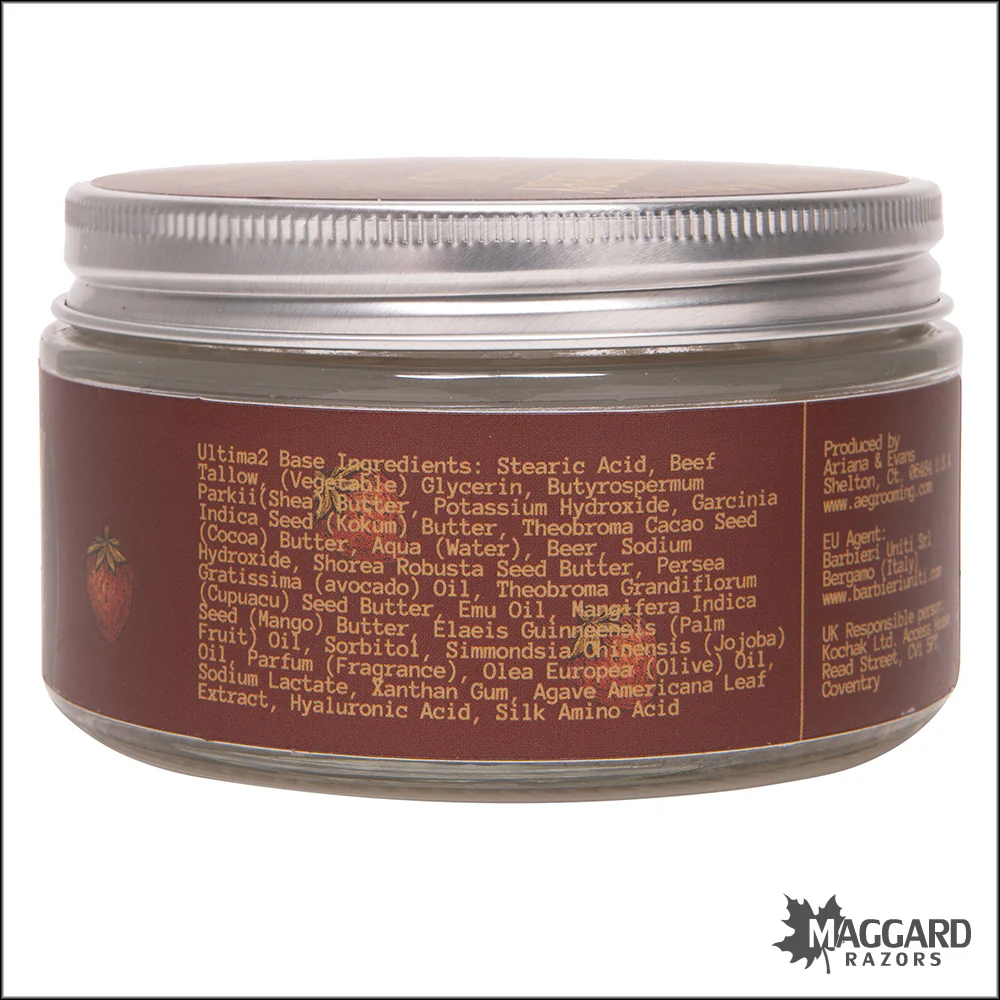 Ariana and Evans Strawberry Fields Artisan Shaving Soap, 4oz - Ultima 2 Base - Image 3