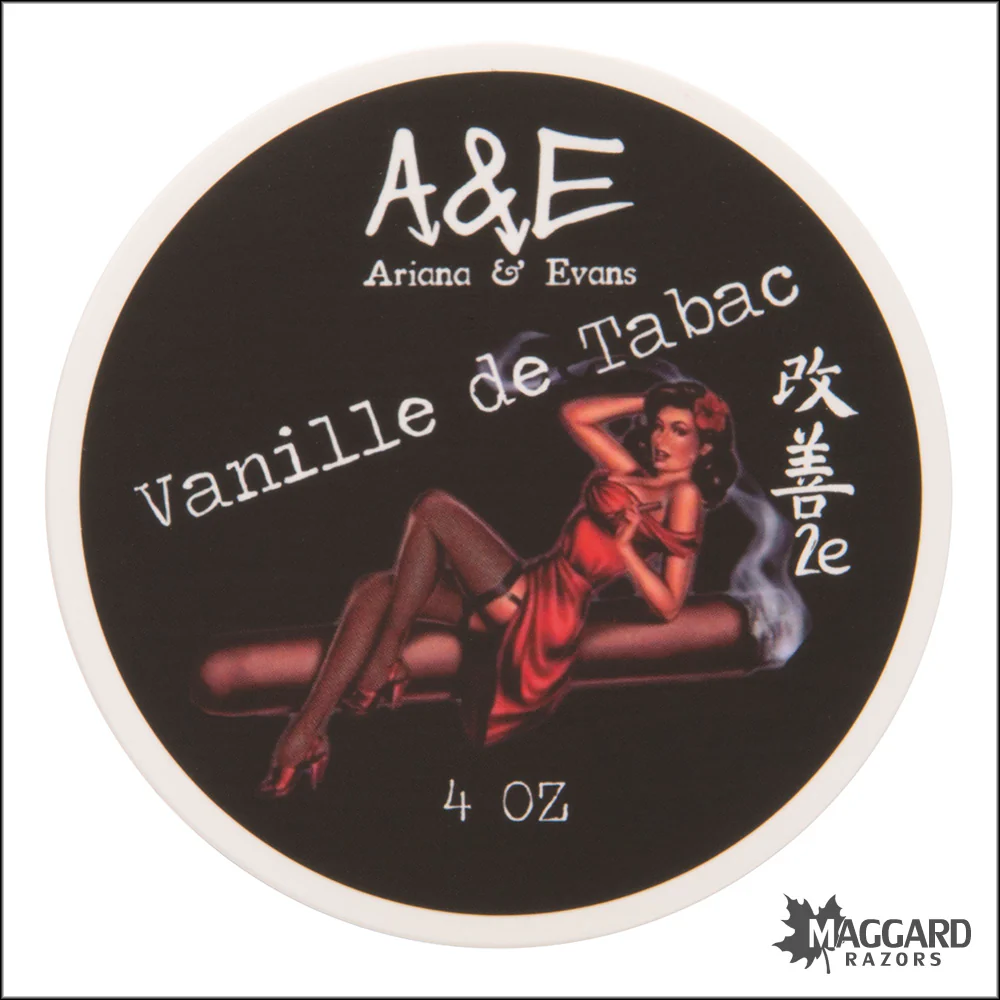 Ariana and Evans Vanille de Tabac Artisan Shaving Soap, 4oz - Kaizen 2e Base