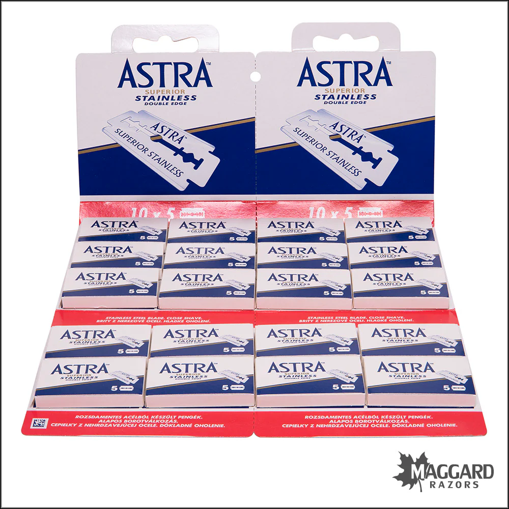 Astra Stainless Double Edge Razor Blades, 100 blades