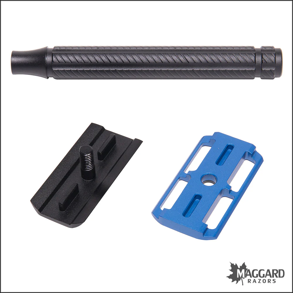 Aylsworth Razors The APEX AL-6063 Machined Aluminum Closed Comb DE Safety Razor, Black and Blue - Image 4