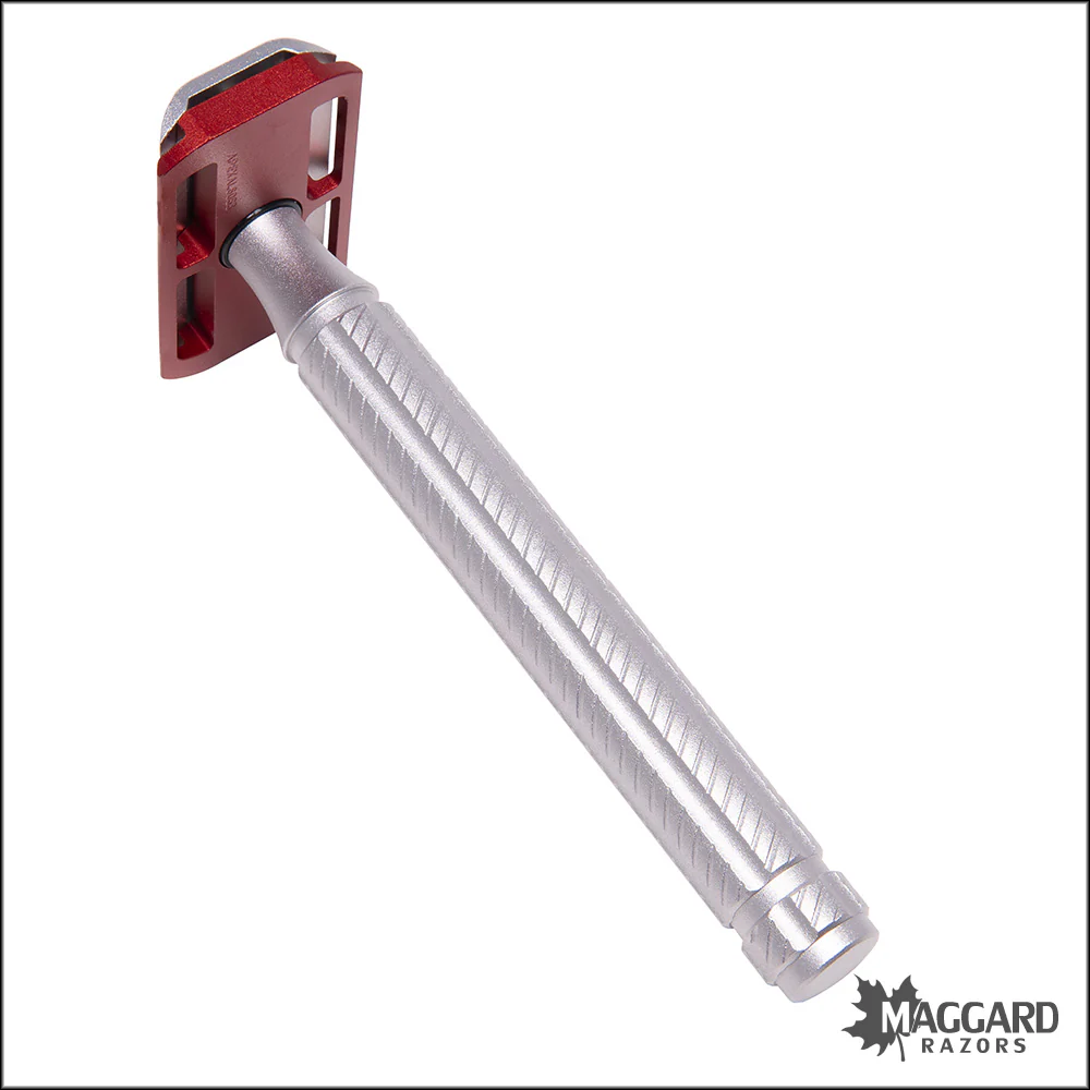 Aylsworth Razors The APEX AL-6063 Machined Aluminum Closed Comb DE Safety Razor, Silver and Red - Image 3