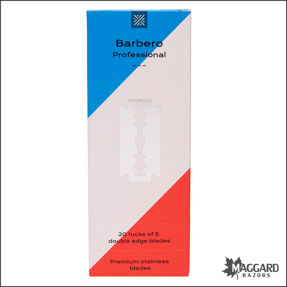 Barbero Professional Platinum Coated Stainless Steel Double Edge Razor Blades, 100 Blades