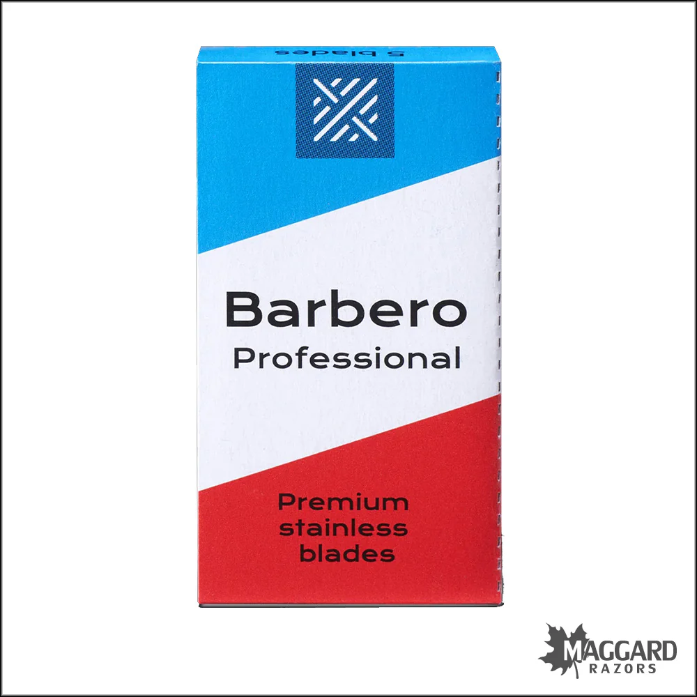 Barbero Professional Platinum Coated Stainless Steel Double Edge Razor Blades, 5 Blades