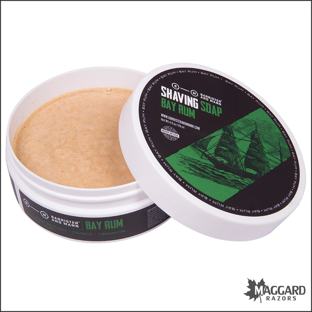 Barrister and Mann Bay Rum Shaving Soap, 4oz - Omnibus Base - Image 2