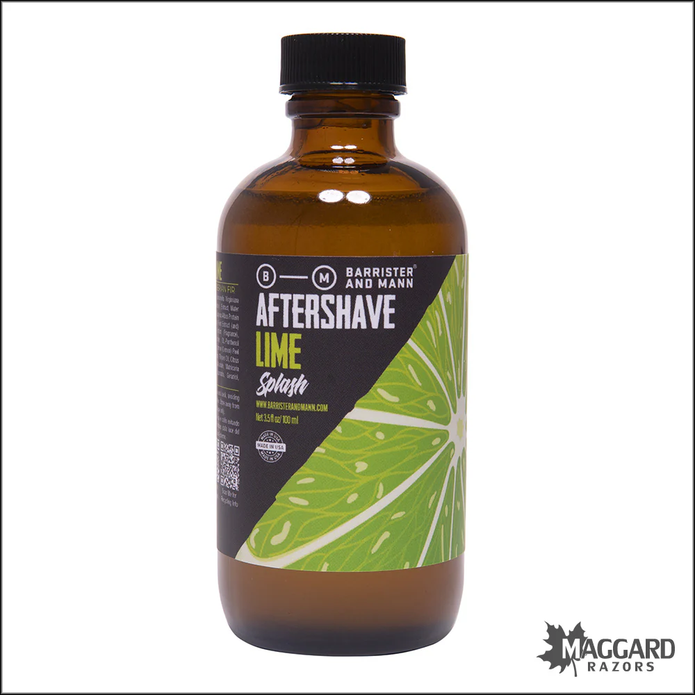 Barrister and Mann Lime Aftershave Splash, 3.5oz - Seasonal Release