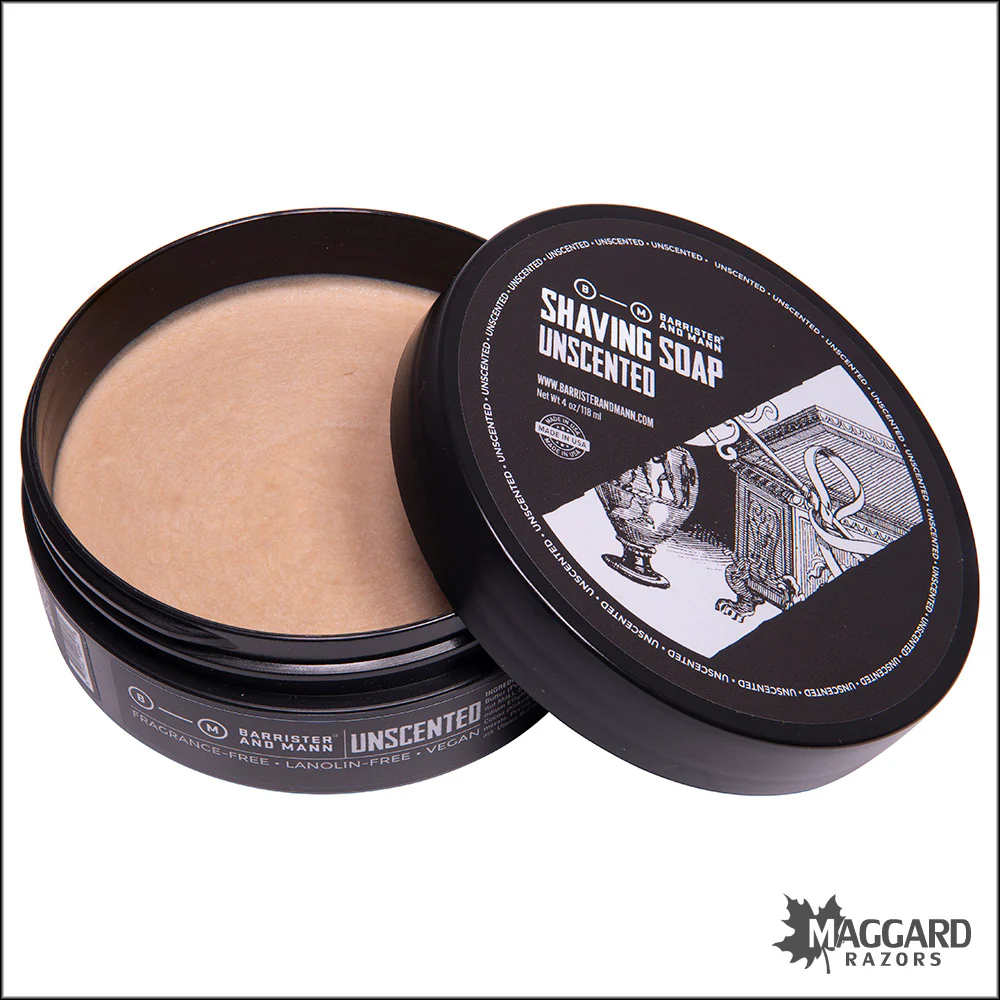 Barrister and Mann Unscented Shaving Soap, 4oz Vegan Omnibus Base - Limited Edition - Image 2