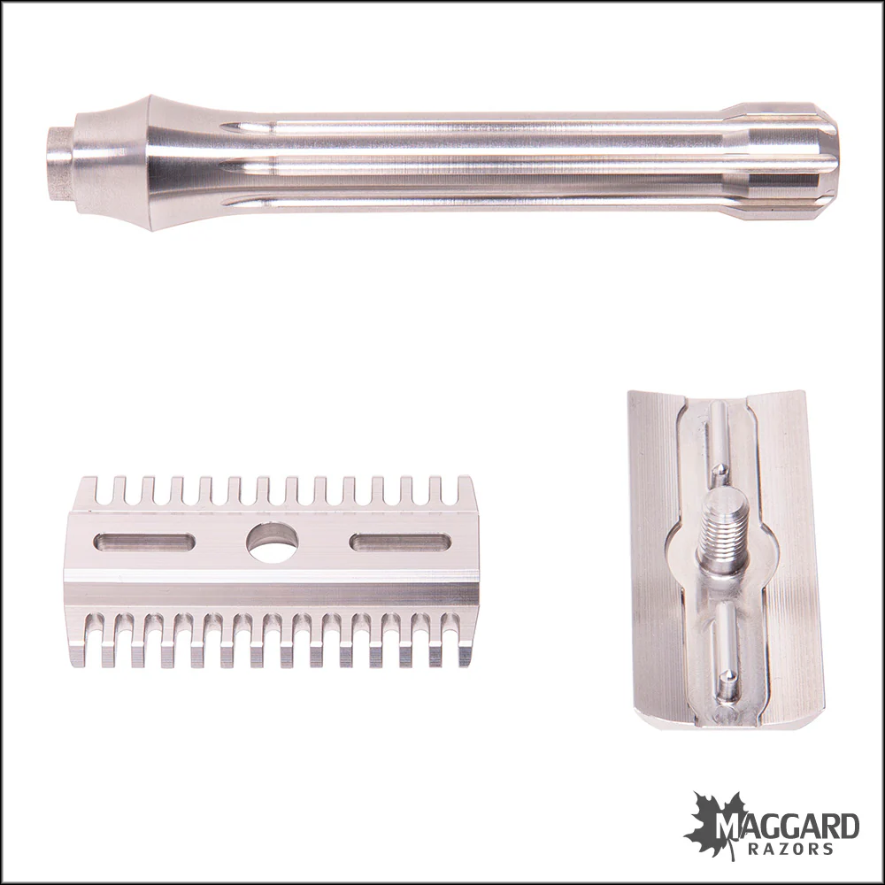 Blackland Razors Blackbird Stainless Steel Open Comb DE Safety Razor with 85mm Handle, Machined Finish - Image 3