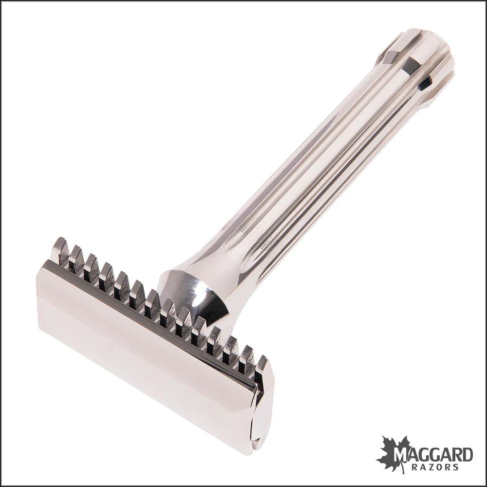 Blackland Razors Blackbird Stainless Steel Open Comb DE Safety Razor with 85mm Handle, Polished Finish