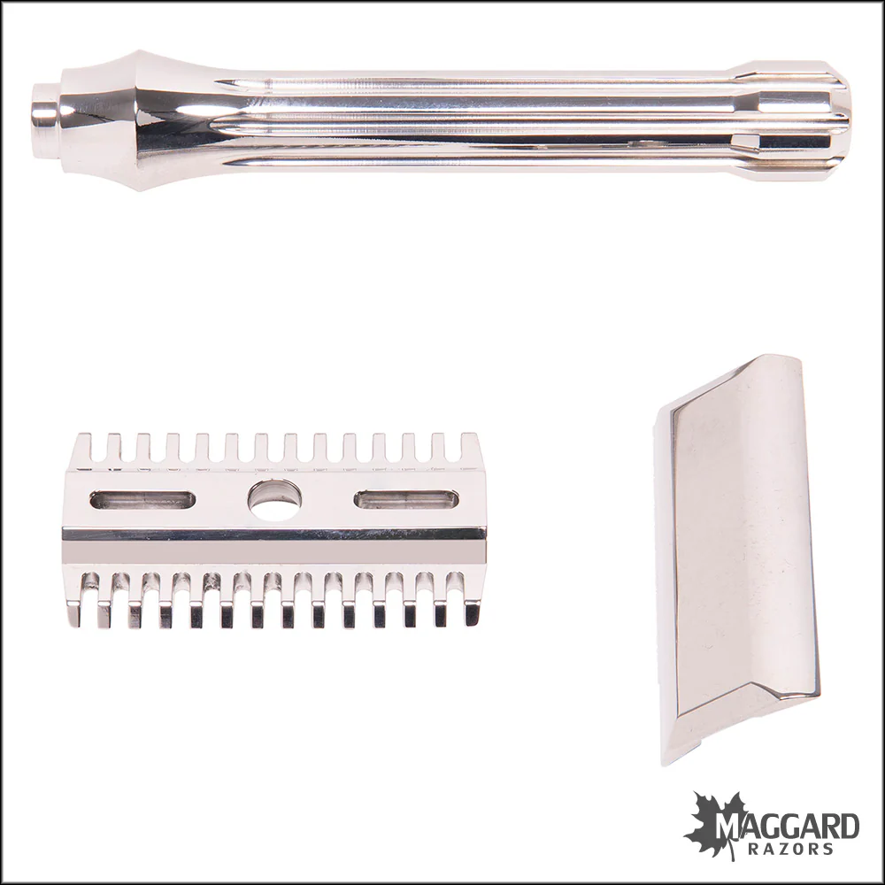 Blackland Razors Blackbird Stainless Steel Open Comb DE Safety Razor with 85mm Handle, Polished Finish - Image 3