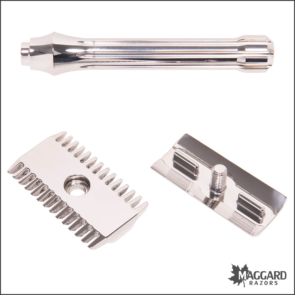 Blackland Razors Blackbird Stainless Steel Open Comb DE Safety Razor with 85mm Handle, Polished Finish - Image 4