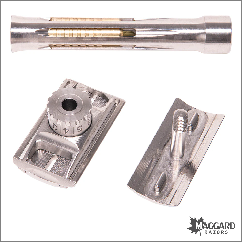 Blackland Razors Osprey Titanium Closed Comb DE Safety Razor with 85mm Handle, Machined Finish - Image 4