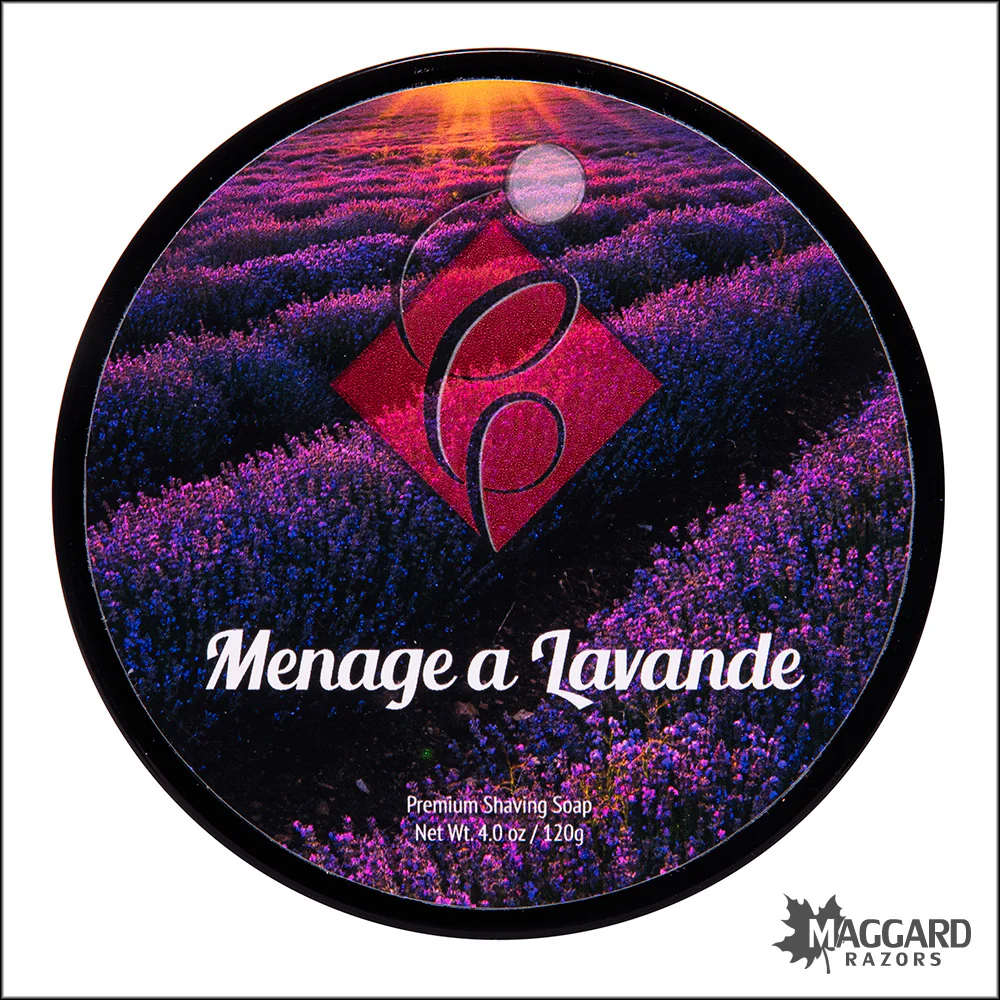 Catie's Bubbles Menage a Lavande Premium Shaving Soap, 4oz
