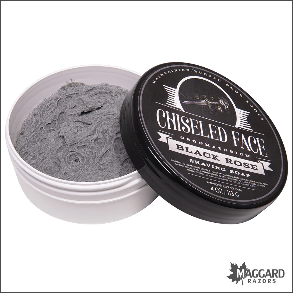Chiseled Face Black Rose Tallow Shaving Soap, 4oz - Image 2