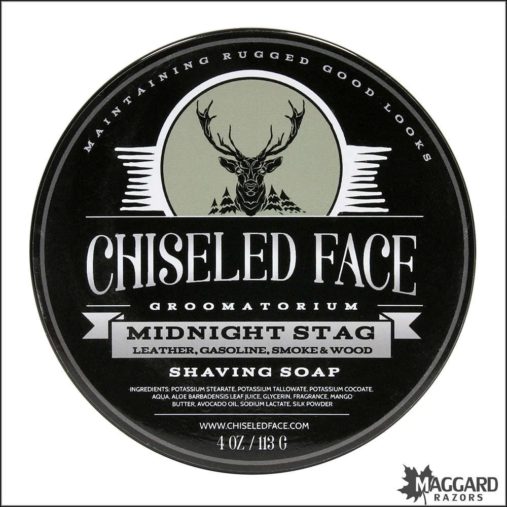 Chiseled Face Midnight Stag Tallow Shaving Soap, 4oz