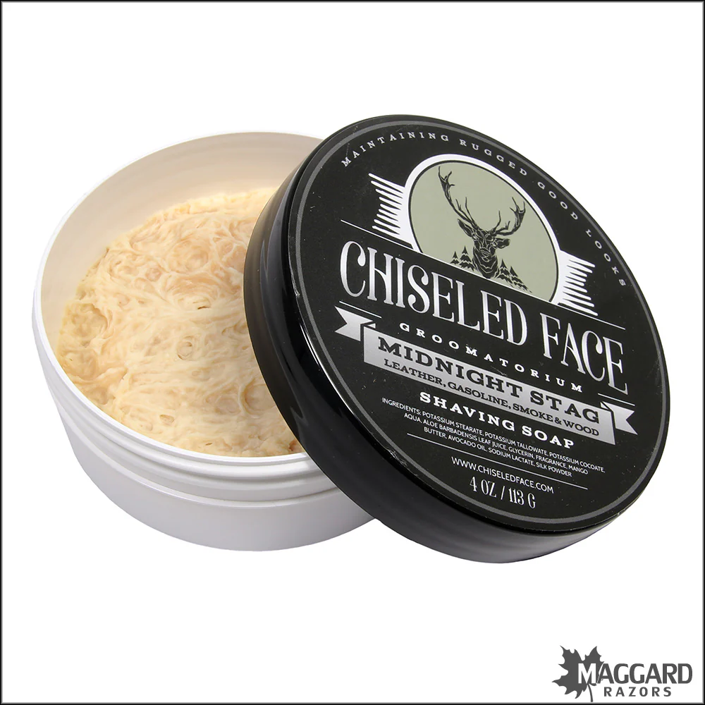 Chiseled Face Midnight Stag Tallow Shaving Soap, 4oz - Image 2