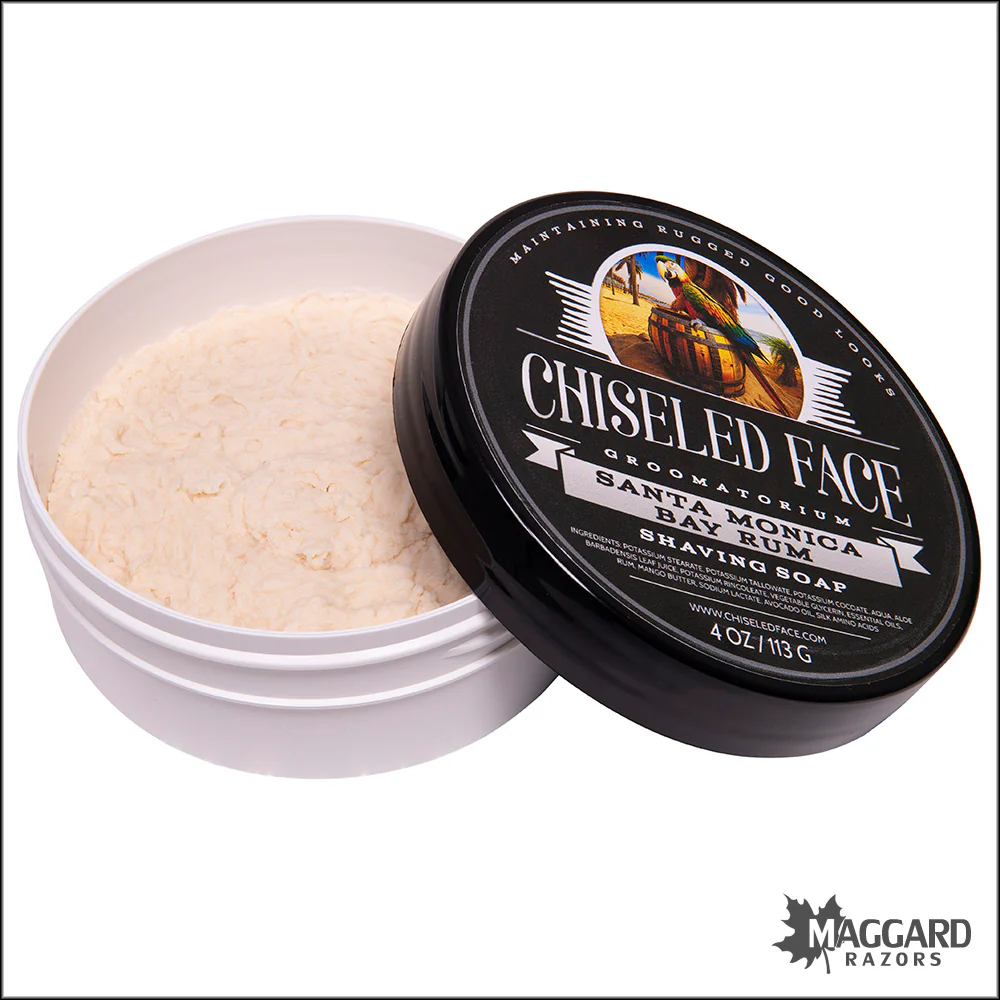 Chiseled Face Santa Monica Bay Rum Tallow Shaving Soap, 4oz - Image 2