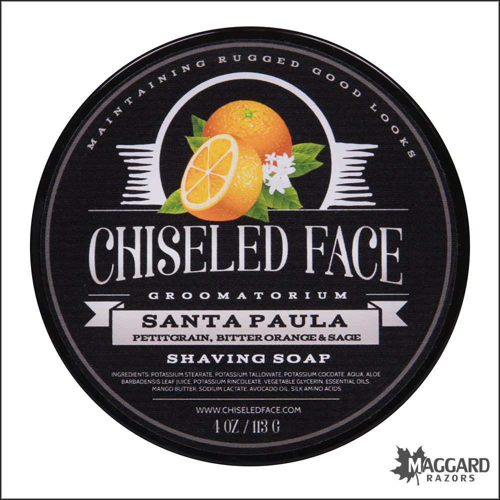 Chiseled Face Santa Paula Tallow Shaving Soap, 4oz
