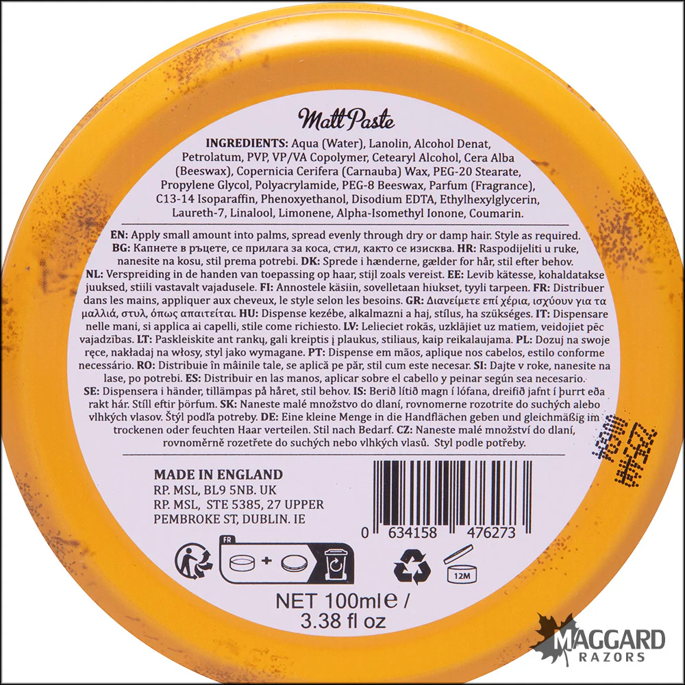 Dapper Dan Matt Paste Hair Pomade High Hold, 100ml - Image 3