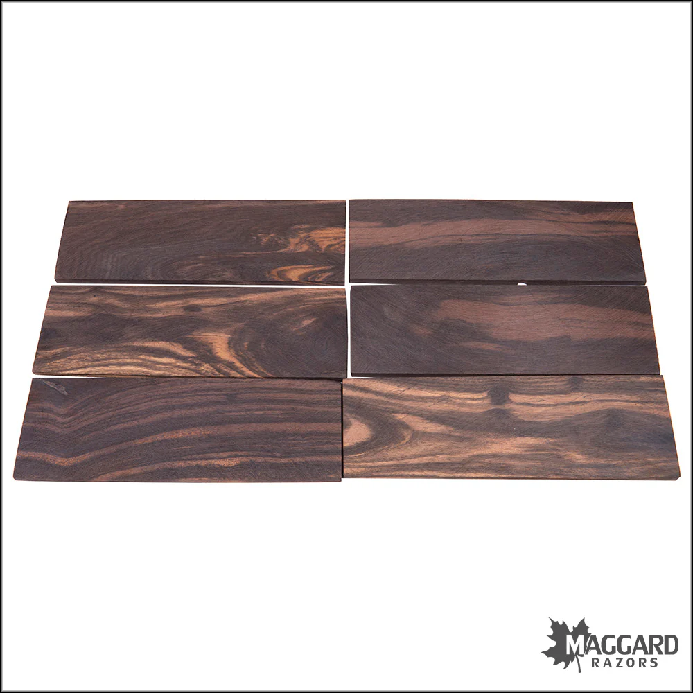 Ebony Wood Blanks, Figured - 6" x 2" x 1/8"