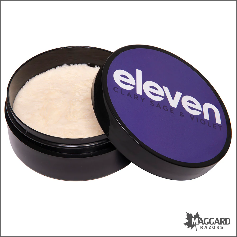 Eleven Shaving Clary Sage and Violet Artisan Shaving Soap with Tallow, 4oz - Julien Base - Image 2