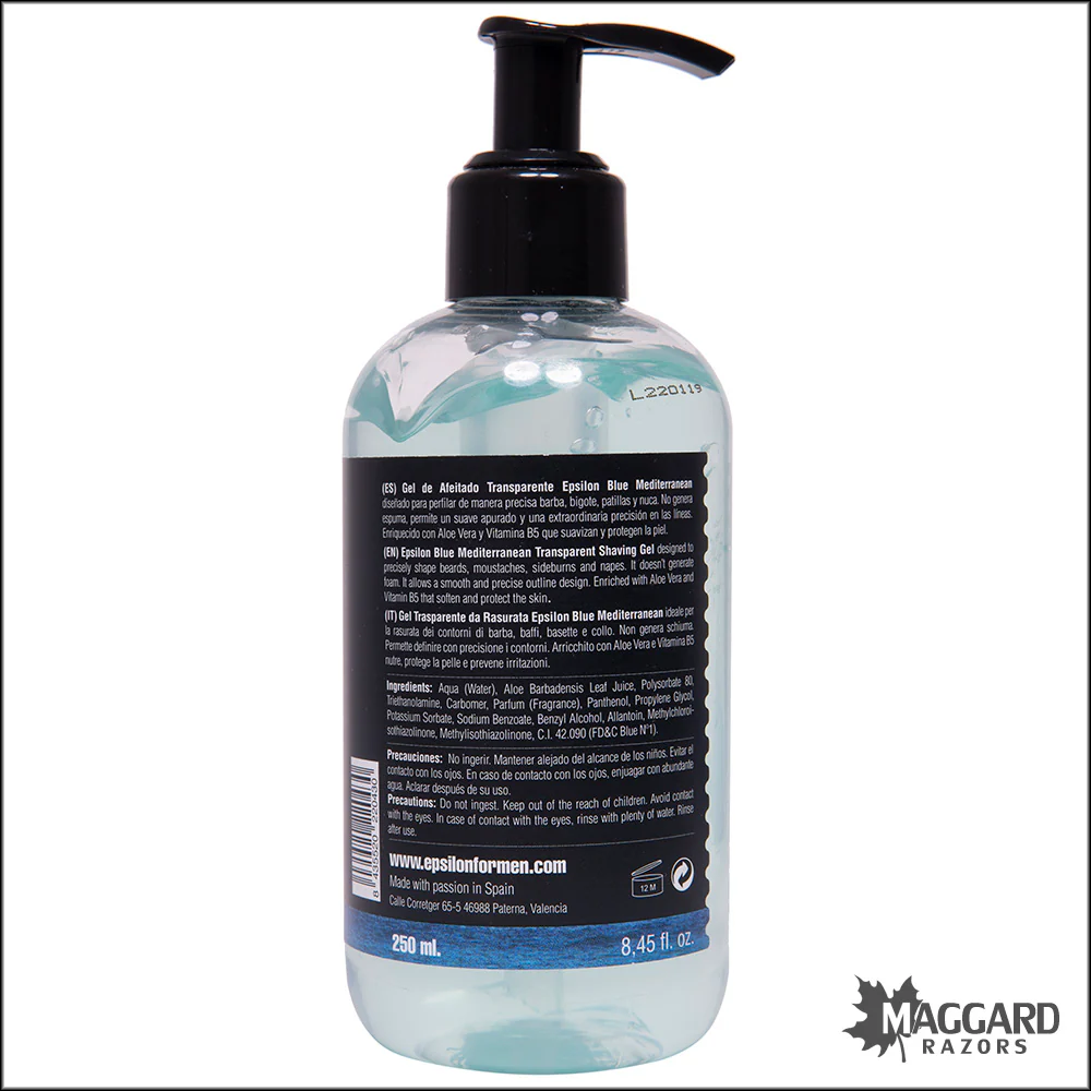 Epsilon 01 Blue Mediterranean Shaving Gel, 250ml - Image 2