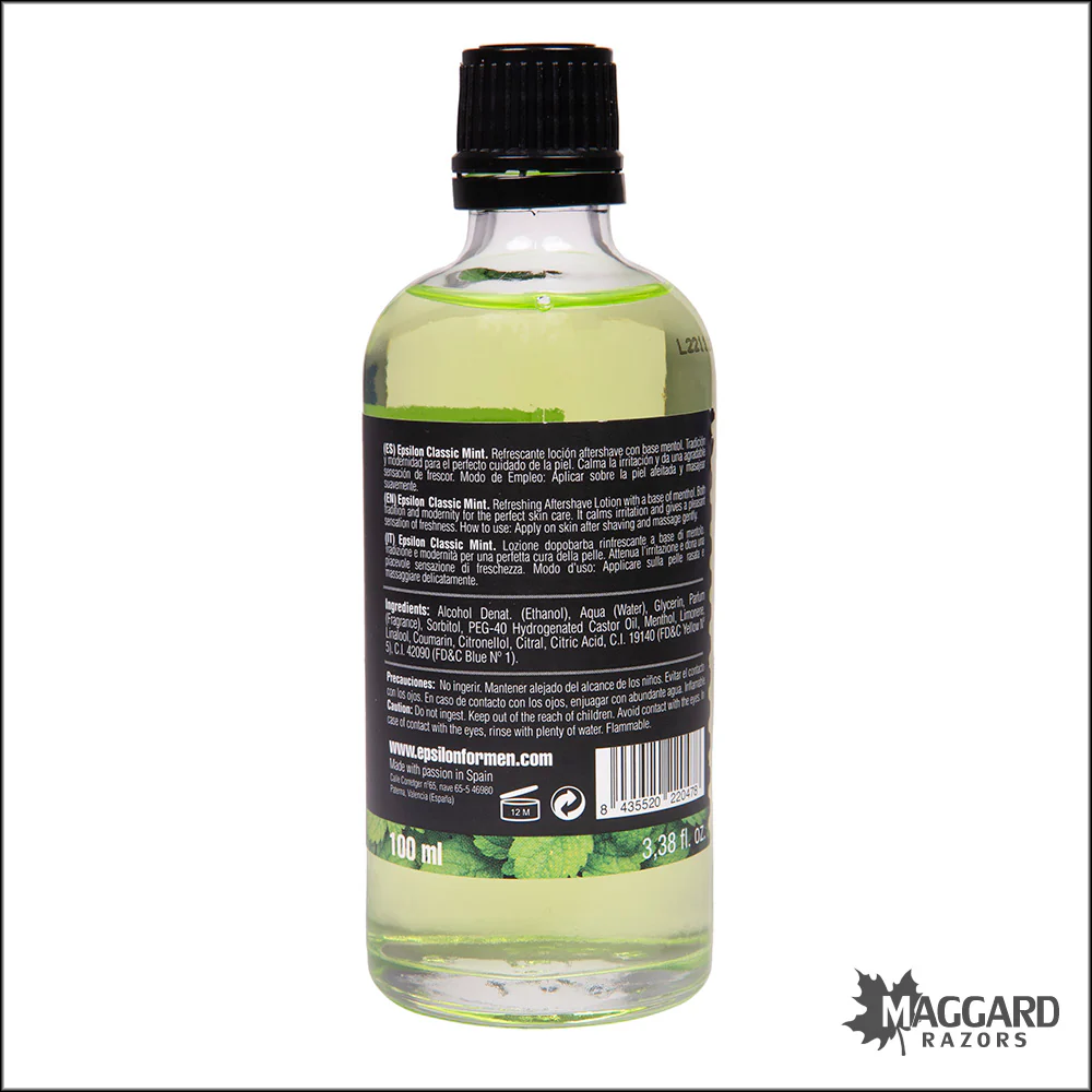 Epsilon 04 Classic Mint Aftershave Splash, 100ml - Image 2