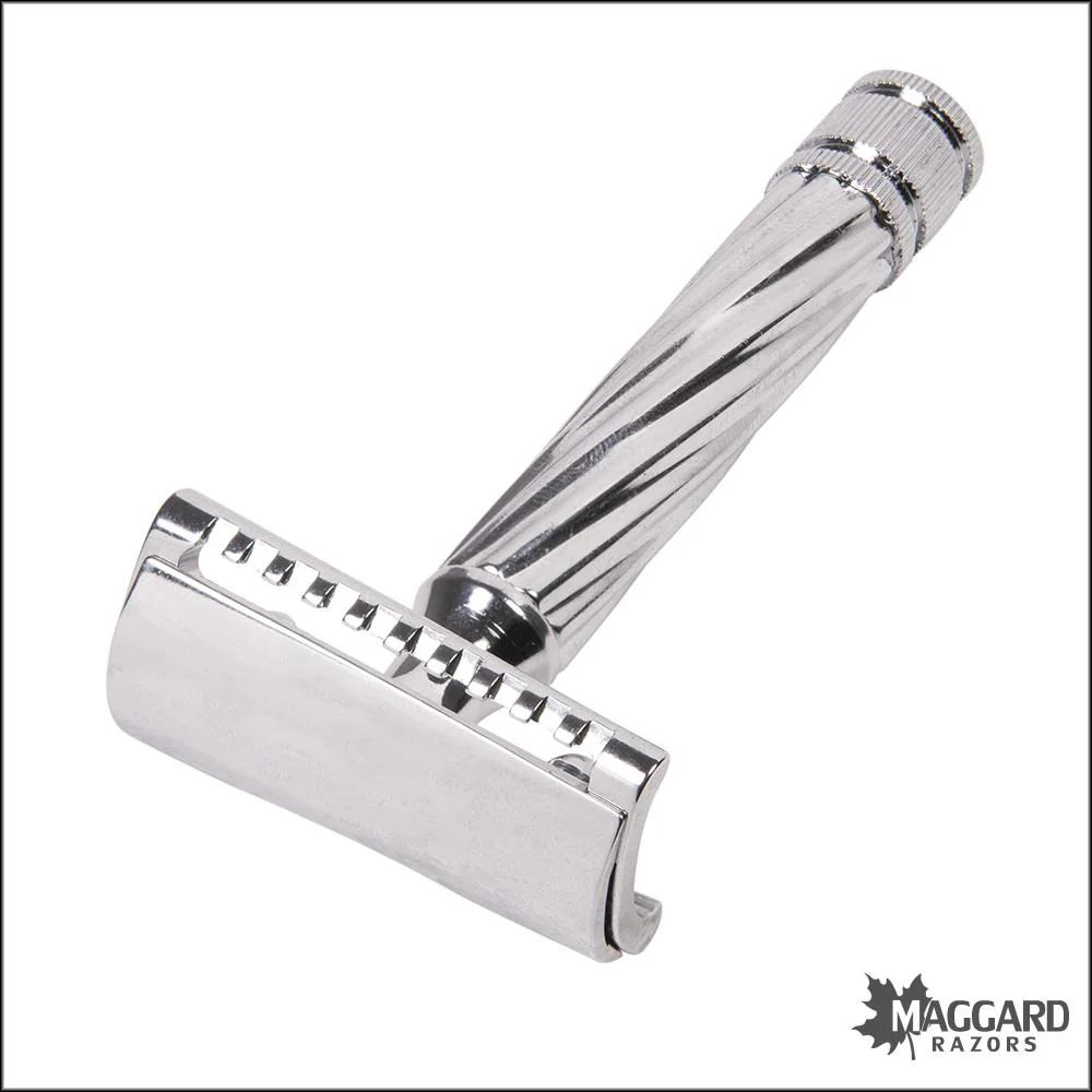 Fatip Classic Lo Storto Chrome Slant Closed Comb DE Safety Razor, #42139