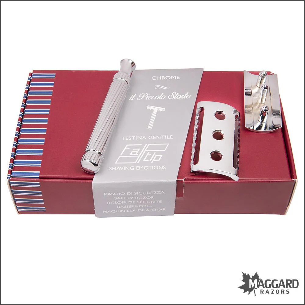 Fatip il Piccolo Storto Gentile Chrome Slant, Closed Comb DE Safety Razor, #42152 - Image 3