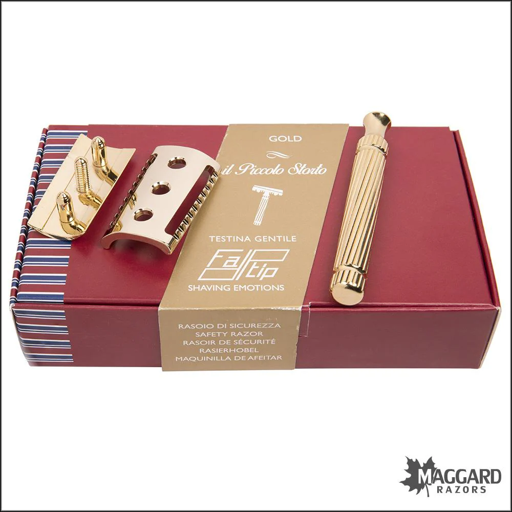 Fatip il Piccolo Storto Gentile Gold Slant, Closed Comb DE Safety Razor, #42154 - Image 3