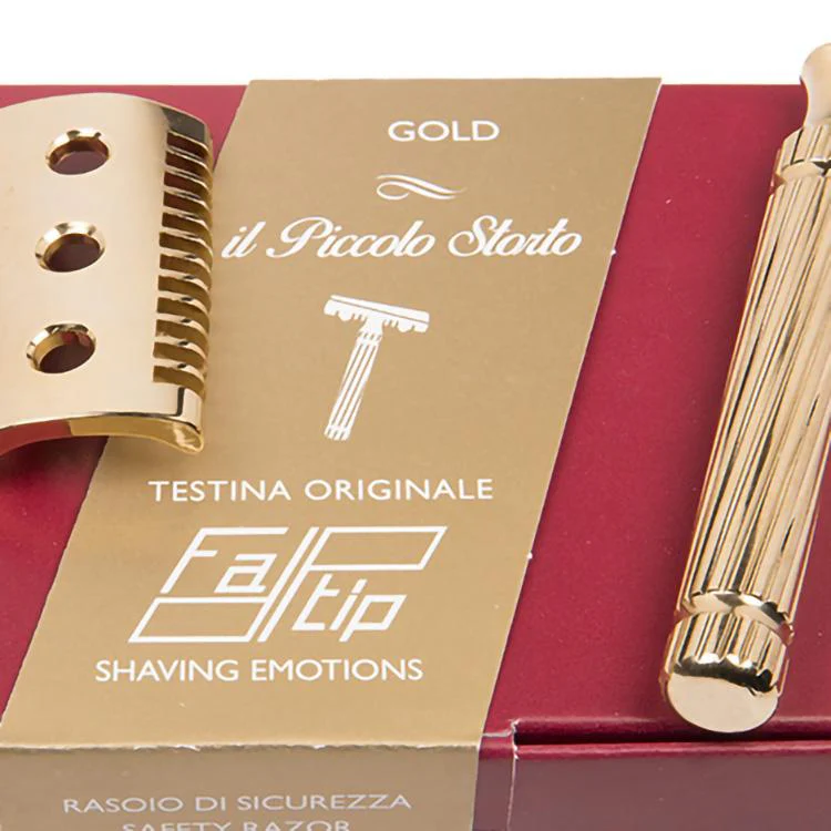 Fatip il Piccolo Storto Original Gold Slant, Open Comb DE Safety Razor, #42153 - Image 4