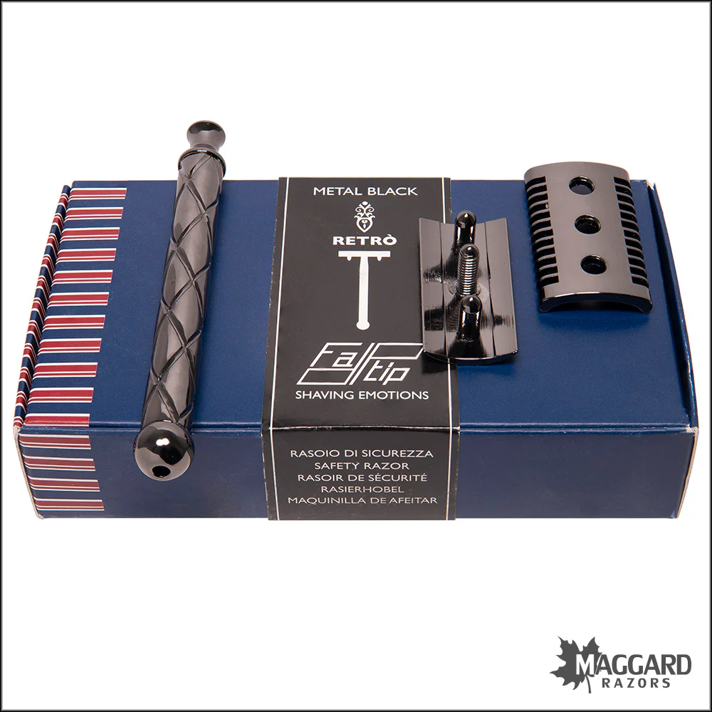 Fatip Retro Open Comb Black Nickel Finish DE Safety Razor, #42117 - Image 3