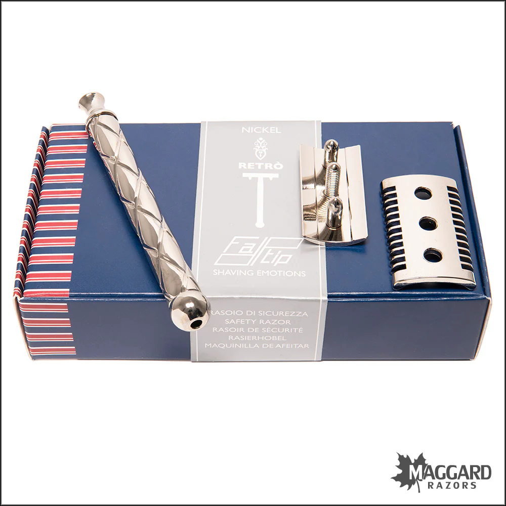 Fatip Retro Open Comb Nickel Finish DE Safety Razor, #42116 - Image 3