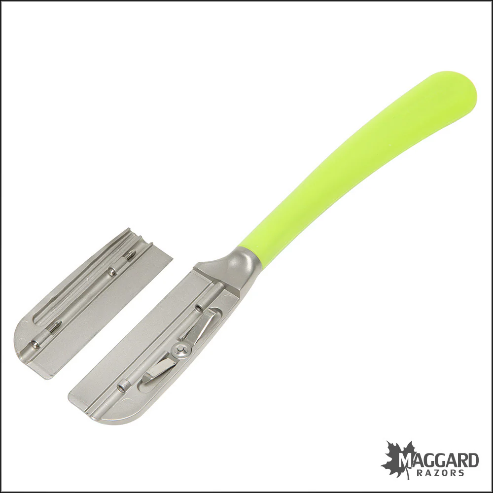 Feather Artist Club SS Fixed Straight Razor Shavette, Lime Handle - Image 3