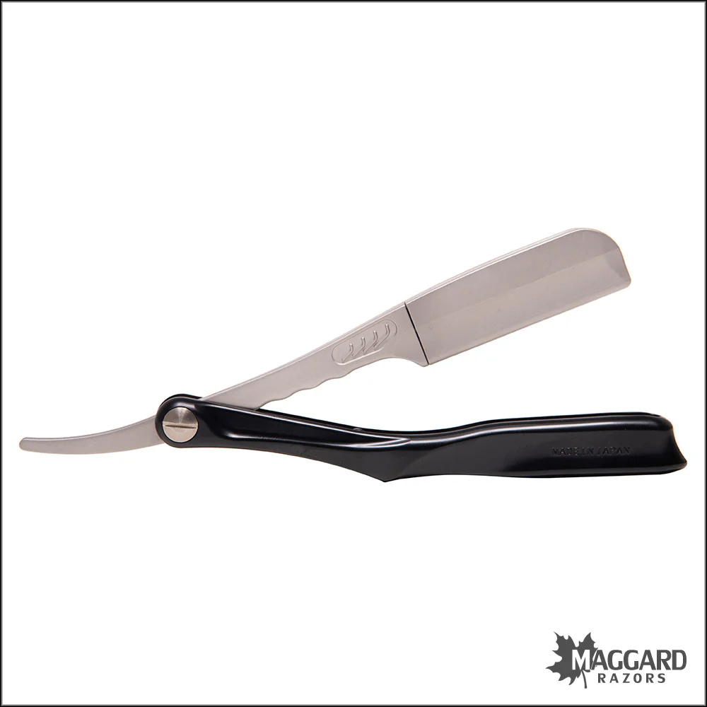 Feather Artist Club SS Folding Straight Razor Shavette, Black Handle - Image 4