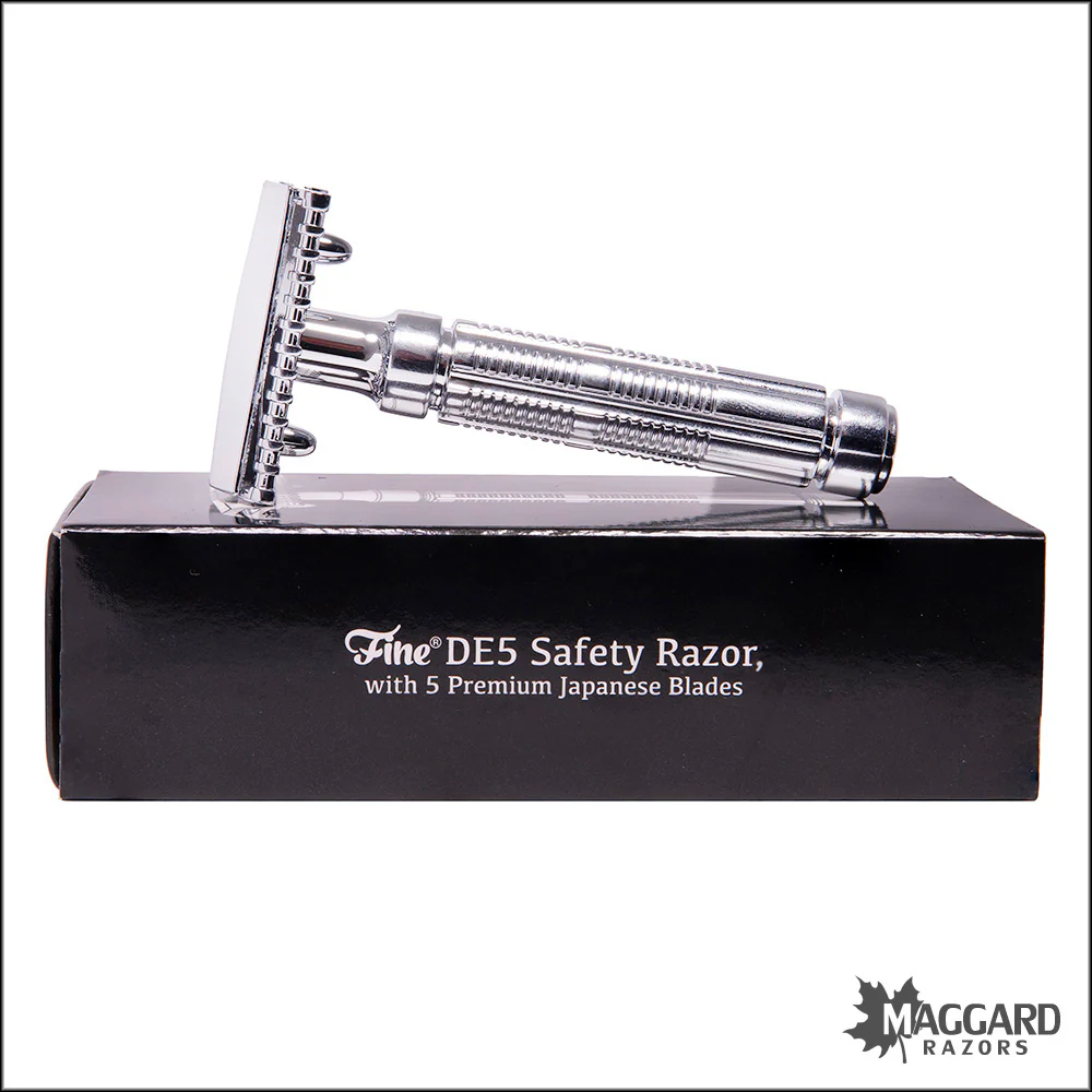 Fine Accoutrements DE5 Open Comb DE Safety Razor, Chrome Finish