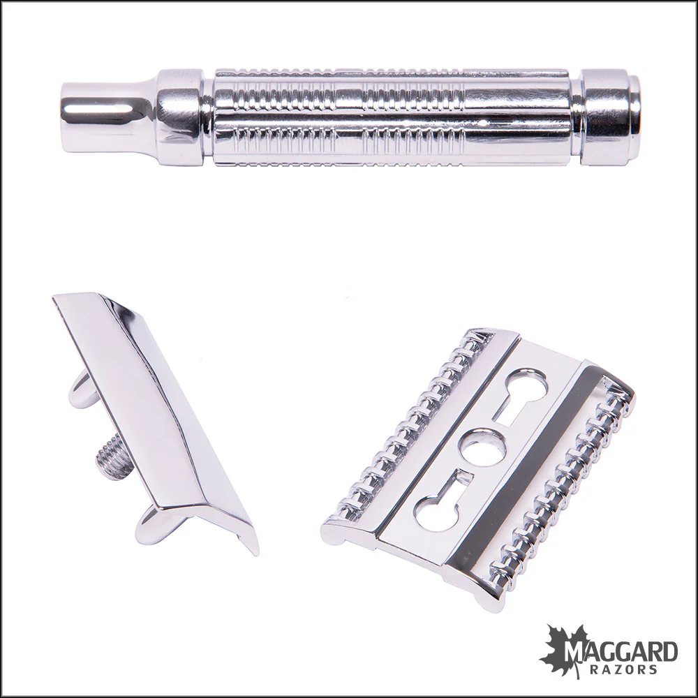 Fine Accoutrements DE5 Open Comb DE Safety Razor, Chrome Finish - Image 4