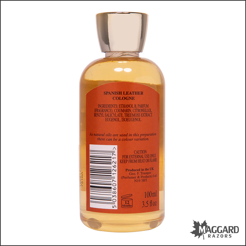 Geo F. Trumper Spanish Leather Cologne Plastic Travel Bottle, 100ml - Image 2